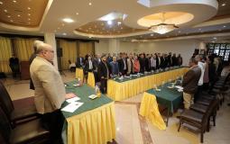 جانب من لقاء عصام الدعليس مع إعلاميي الفصائل الفلسطينية