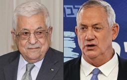وزير الجيش الإسرائيلي بيني غانتس والرئيس الفلسطيني محمود عباس يسارا