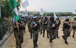 جانب من مناورة "كتائب الأنصار" في غزة