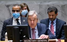 الأمين العام للأمم المتحدة أنطونيو غوتيريش يلقي كلمته خلال الجلسة