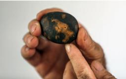 حجر السجيل الذي يمتلكه المواطن رمضان أحمد من غزة