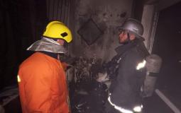 حريق في شقة سكنية في قطاع غزة