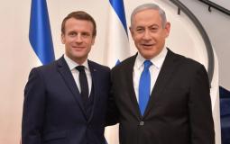 نتنياهو رئيس الوزراء الإسرائيلي مع ماكرون الرئيس الفرنسي