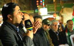 الناطق باسم حماس عبد اللطيف القانوع خلال الوقفة