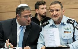 قائد الشرطة الإسرائيلية شبتاي وبن غفير - أرشيف