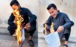 صاحبب بقالة يحرق دفتر الديون