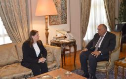 لقاء وزير الخارجية المصري مع زوجة الأسير مروان البرغوثي