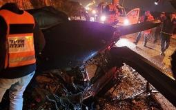 مصرع 3 مواطنين وإصابة آخرين بحادث سير على طريق رام الله نابلس