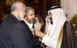 صورة أرشيفية لقيادة حماس مع ملك السعودية الراحل عبدالله بن عبد العزيز