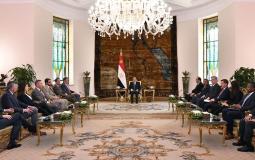 الرئيس المصري عبد الفتاح السيسي خلال استقبال الوفد الأمريكي
