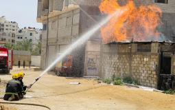 الدفاع المدني بغزة يسيطر على حريق في نقطة عشوائية لتعبئة الغاز