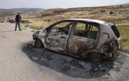 مستوطنون يحرقون مركبات وممتلكات المواطنين في قرية المغير شرق رام الله.. تصوير الفرنسية
