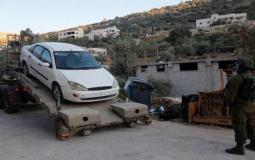 الاحتلال يستولي على مركبة ومحول كهرباء في نابلس