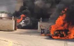 مستوطنون يحرقون المركبات في ترمسعيا