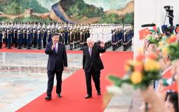 الرئيس الصيني مع الرئيس الفلسطيني