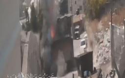 تفجير جرافة إسرائيلية خلال معركة بأس جنين