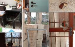 آثار الاعتداء الإسرائيلي على مدرسة بير قوزا جنوب نابلس