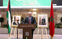 اشتية خلال احتفال سفارة المملكة المغربية لدى فلسطين