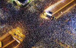 تجدد المظاهرات الإسرائيلية ضد حكومة نتنياهو / صورة من تقاطع كابلان في تل أبيب