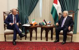 تفاصيل لقاء الرئيس عباس بوزير خارجية ودفاع إيرلندا في رام الله