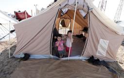 الأونروا تقيم مخيما لإيواء النازحين جنوب قطاع غزة