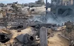 آثار قصف إسرائيلي على رفح