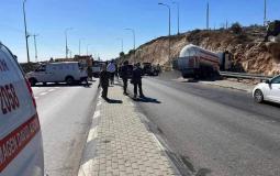 من مكان عملية الدهس قرب رام الله