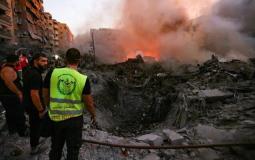 لحظة الهجوم على الضاحية الجنوبية لبيروت