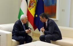 الرئيس عباس مع رئيس وزراء إسبانيا