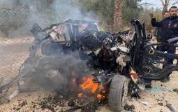 قصف سيارة مدنية شرق دير البلح