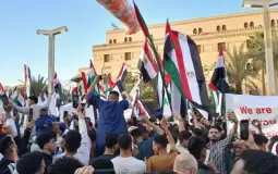 مظاهرات داعمة للقضية الفلسطينية في منطقة الحسين بالقاهرة