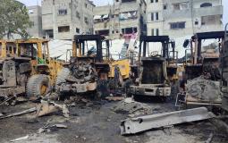 تدمير 9 رافعات داخل مقر بلدية جباليا النزلة