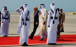 الرئيس الأمريكي لحظة وصوله قطر