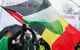 علما بلجيكا وفلسطيتن - تعبيرية