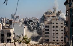 غزة - تدمير برج الجندي المجهول