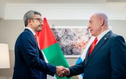 وزير الخارجية الإماراتي عبد الله بن زايد يلتقي رئيس الوزراء الإسرائيلي بنيامين نتنياهو