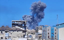 القصف في مدينة غزة