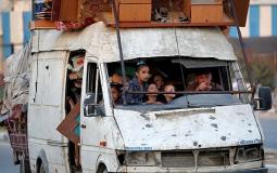 نزوح السكان في مدينة غزة