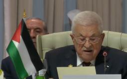 الرئيس الفلسطيني محمود عباس في القمة العربية الطارئة بالدوحة