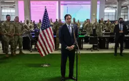 روبيو عقب وصوله إلى مركز التنسيق المدني العسكري