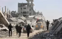 عناصر القسام خلال عمليات البحث عن جثامين أسرى إسرائيل