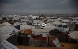 الأمطار تغرق خيام النازحين بغزة والدفاع المدني يطلق نداء استغاثة عاجل