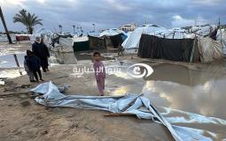 رياح وأمطار غزة تحصد شهيدة وتغرق آلاف خيام النازحين