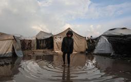 غمر خيام النازحين بالأمطار - طقس غزة