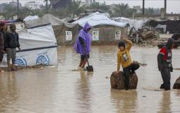 غرق مخيمات النازحين في قطاع غزة