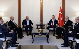اجتماع وفد حماس مع وزير الخارجية التركي