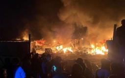 قصف خيام النازحين في خانيونس مساء أمس