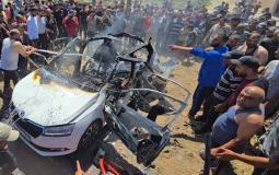 شهيد و4 إصابات في قصف إسرائيلي استهدف مركبة بدير البلح