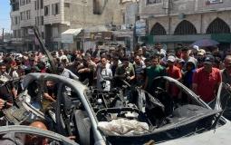 شهداء وجرحى في قصف إسرائيلي استهدف مركبة مدنية بحي الرمال غرب غزة