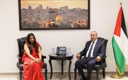 الشيخ يستقبل ممثلة جمهورية الهند لدى دولة فلسطين